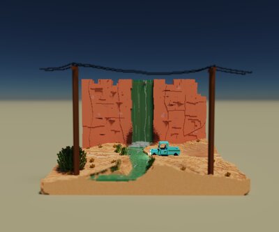 Sunset Stream Crossing Front